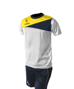 Completo maglia + pantaloncino allenamento MV01 - Bianco-giallo