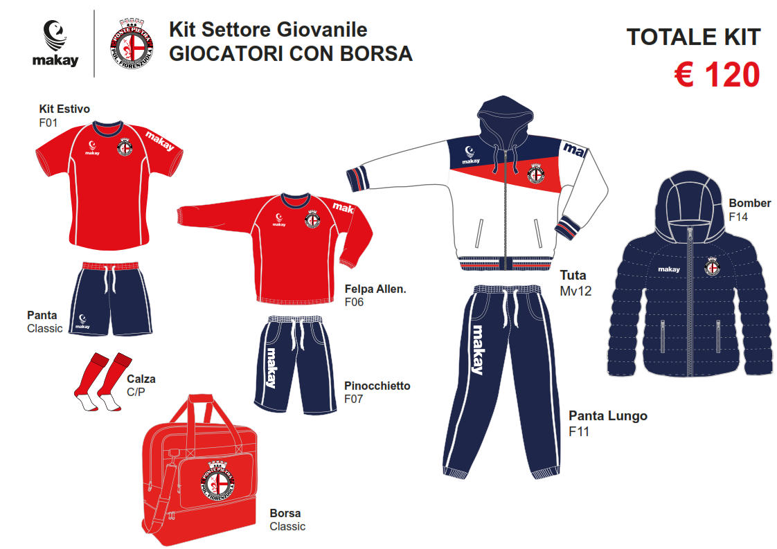 ASD GS Ponte Pietra Kit Settore Giovanile Giocatori con Borsa
