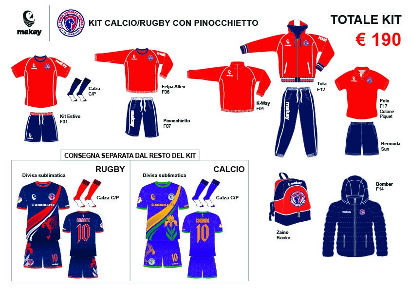 Puma Roberto Frezza Kit Calcio Rugby con Pinocchietto